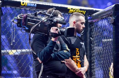 Kiev, Ukrayna - 02 Mart 2019: Wwf sırasında bir operatör kameraman