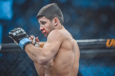 Kiev, Ukrayna - 02 Mart 2019: Arman Yesayan mma savaşçıları durin
