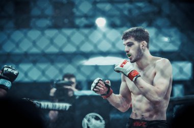 Kiev, Ukrayna - 02 Mart 2019: Anatoly Zhurakovsky mma savaşçıları
