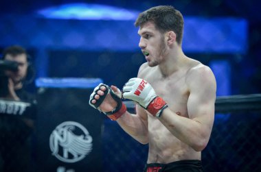 Kiev, Ukrayna - 02 Mart 2019: Anatoly Zhurakovsky mma savaşçıları