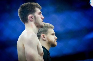 Kiev, Ukrayna - 02 Mart 2019: Anatoly Zhurakovsky mma savaşçıları