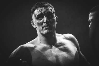 Kiev, Ukrayna - 02 Mart 2019: Andrey Skornyakov mma savaşçıları w