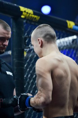 Kiev, Ukrayna - 02 Mart 2019: Ivan Dzyabenko mma savaşçıları ente