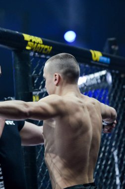 Kiev, Ukrayna - 02 Mart 2019: Ivan Dzyabenko mma savaşçıları ente