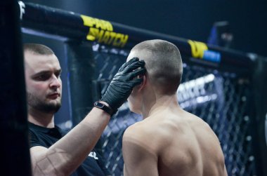 Kiev, Ukrayna - 02 Mart 2019: Ivan Dzyabenko mma savaşçıları ente