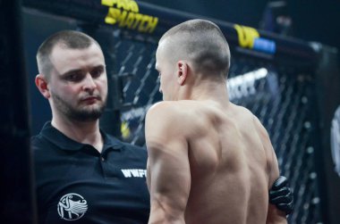Kiev, Ukrayna - 02 Mart 2019: Ivan Dzyabenko mma savaşçıları ente