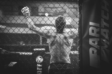 Kiev, Ukrayna - 02 Mart 2019: Artem Misak mma savaşçıları girdi 