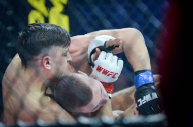 Kiev, Ukrayna - 02 Mart 2019: Ivan Dzyabenko mma savaşçıları incir