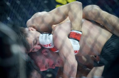 Kiev, Ukrayna - 02 Mart 2019: Ivan Dzyabenko mma savaşçıları incir
