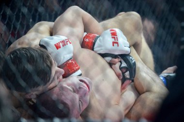 Kiev, Ukrayna - 02 Mart 2019: Ivan Dzyabenko mma savaşçıları incir