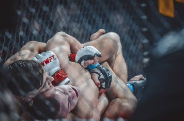 Kiev, Ukrayna - 02 Mart 2019: Ivan Dzyabenko mma savaşçıları incir