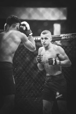 Kiev, Ukrayna - 02 Mart 2019: Ivan Dzyabenko mma savaşçıları incir