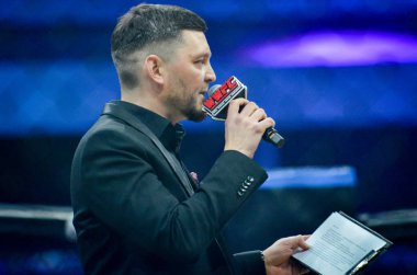 Kiev, Ukrayna - 02 Mart 2019: Wwfc 14 sırasında Ring ev sahibi akşam