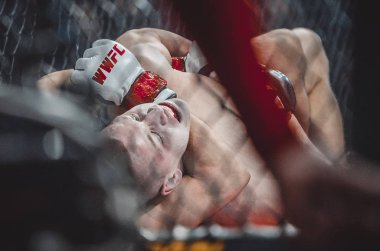 Kiev, Ukrayna - 02 Mart 2019: Ivan Dzyabenko mma savaşçıları incir
