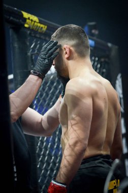 Kiev, Ukrayna - 02 Mart 2019: Grozdev Nikolay mma savaşçıları ent