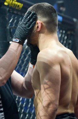 Kiev, Ukrayna - 02 Mart 2019: Grozdev Nikolay mma savaşçıları ent