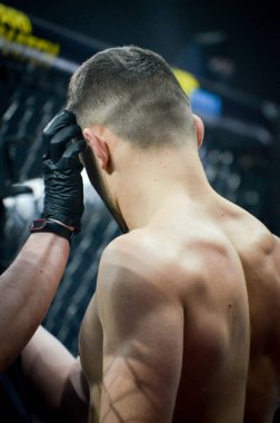 Kiev, Ukrayna - 02 Mart 2019: Grozdev Nikolay mma savaşçıları ent