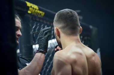Kiev, Ukrayna - 02 Mart 2019: Grozdev Nikolay mma savaşçıları ent