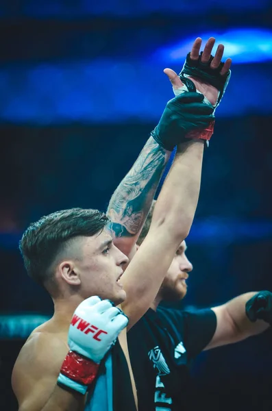 Kiev, Ukraine - March 02, 2019: Artem Misak mma fighters win the — Stock Photo, Image