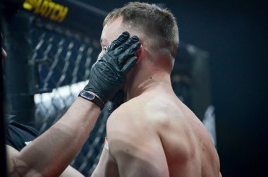 Kiev, Ukrayna - 02 Mart 2019: Lazarevich Eduard mma fighters e