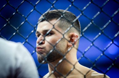 Kiev, Ukrayna - 02 Mart 2019: Grozdev Nikolay mma savaşçıları üzerinde 