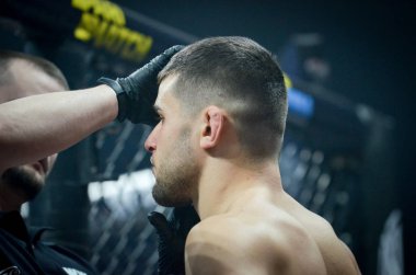 Kiev, Ukrayna - 02 Mart 2019: Grozdev Nikolay mma savaşçıları ent