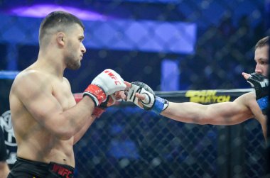 Kiev, Ukrayna - 02 Mart 2019: Lazarevich Eduard mma savaşçıları 