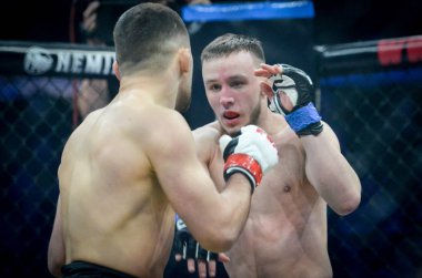 Kiev, Ukrayna - 02 Mart 2019: Lazarevich Eduard mma savaşçıları 