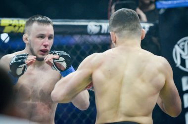 Kiev, Ukrayna - 02 Mart 2019: Lazarevich Eduard mma savaşçıları 
