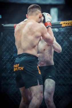 Kiev, Ukrayna - 02 Mart 2019: Lazarevich Eduard mma savaşçıları 