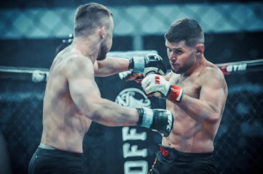 Kiev, Ukrayna - 02 Mart 2019: Lazarevich Eduard mma savaşçıları 