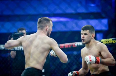 Kiev, Ukrayna - 02 Mart 2019: Lazarevich Eduard mma savaşçıları 