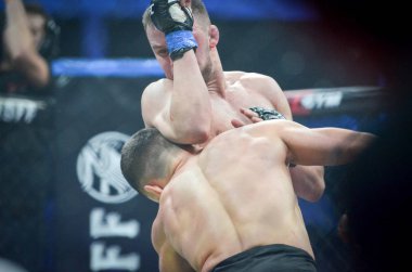 Kiev, Ukrayna - 02 Mart 2019: Lazarevich Eduard mma savaşçıları 
