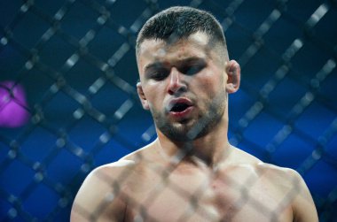 Kiev, Ukrayna - 02 Mart 2019: Lazarevich Eduard mma savaşçıları 