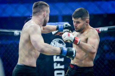 Kiev, Ukrayna - 02 Mart 2019: Lazarevich Eduard mma savaşçıları 