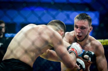 Kiev, Ukrayna - 02 Mart 2019: Lazarevich Eduard mma savaşçıları 