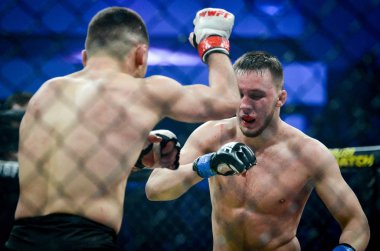Kiev, Ukrayna - 02 Mart 2019: Lazarevich Eduard mma savaşçıları 