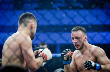 Kiev, Ukrayna - 02 Mart 2019: Lazarevich Eduard mma savaşçıları 