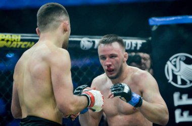 Kiev, Ukrayna - 02 Mart 2019: Lazarevich Eduard mma savaşçıları 