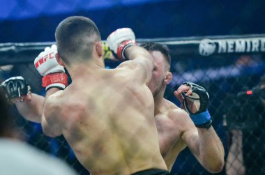 Kiev, Ukrayna - 02 Mart 2019: Lazarevich Eduard mma savaşçıları 