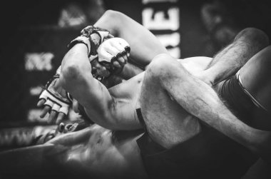 Kiev, Ukrayna - 02 Mart 2019: Lazarevich Eduard mma savaşçıları 