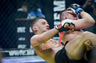 Kiev, Ukrayna - 02 Mart 2019: Lazarevich Eduard mma savaşçıları 