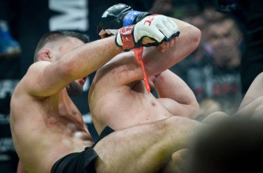 Kiev, Ukrayna - 02 Mart 2019: Lazarevich Eduard mma savaşçıları 