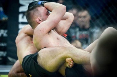 Kiev, Ukrayna - 02 Mart 2019: Lazarevich Eduard mma savaşçıları 