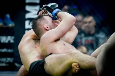 Kiev, Ukrayna - 02 Mart 2019: Lazarevich Eduard mma savaşçıları 