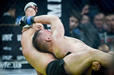 Kiev, Ukrayna - 02 Mart 2019: Lazarevich Eduard mma savaşçıları 