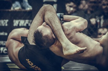 Kiev, Ukrayna - 02 Mart 2019: Lazarevich Eduard mma savaşçıları 