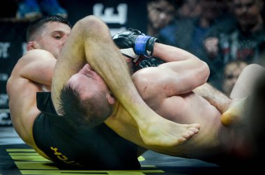 Kiev, Ukrayna - 02 Mart 2019: Lazarevich Eduard mma savaşçıları 