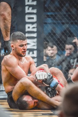Kiev, Ukrayna - 02 Mart 2019: Lazarevich Eduard mma savaşçıları 