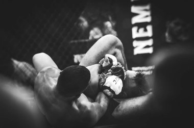 Kiev, Ukrayna - 02 Mart 2019: Lazarevich Eduard mma savaşçıları 